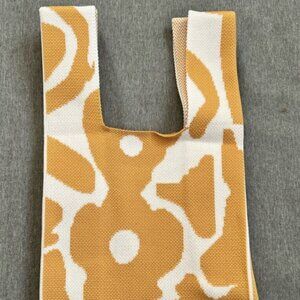 Mini Knot Wrist Bag knitted tote bag yellow flowers